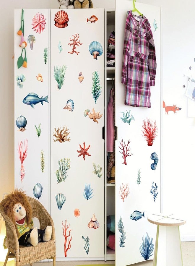 WOYINIS Watercolor Ocean Plants Wall Stickers Under The Sea Seaweed Wall Decal DIY Nautical Wall Decor Art for Kids Bedroom Bathroom Classroom Baby Nursery - Image 2