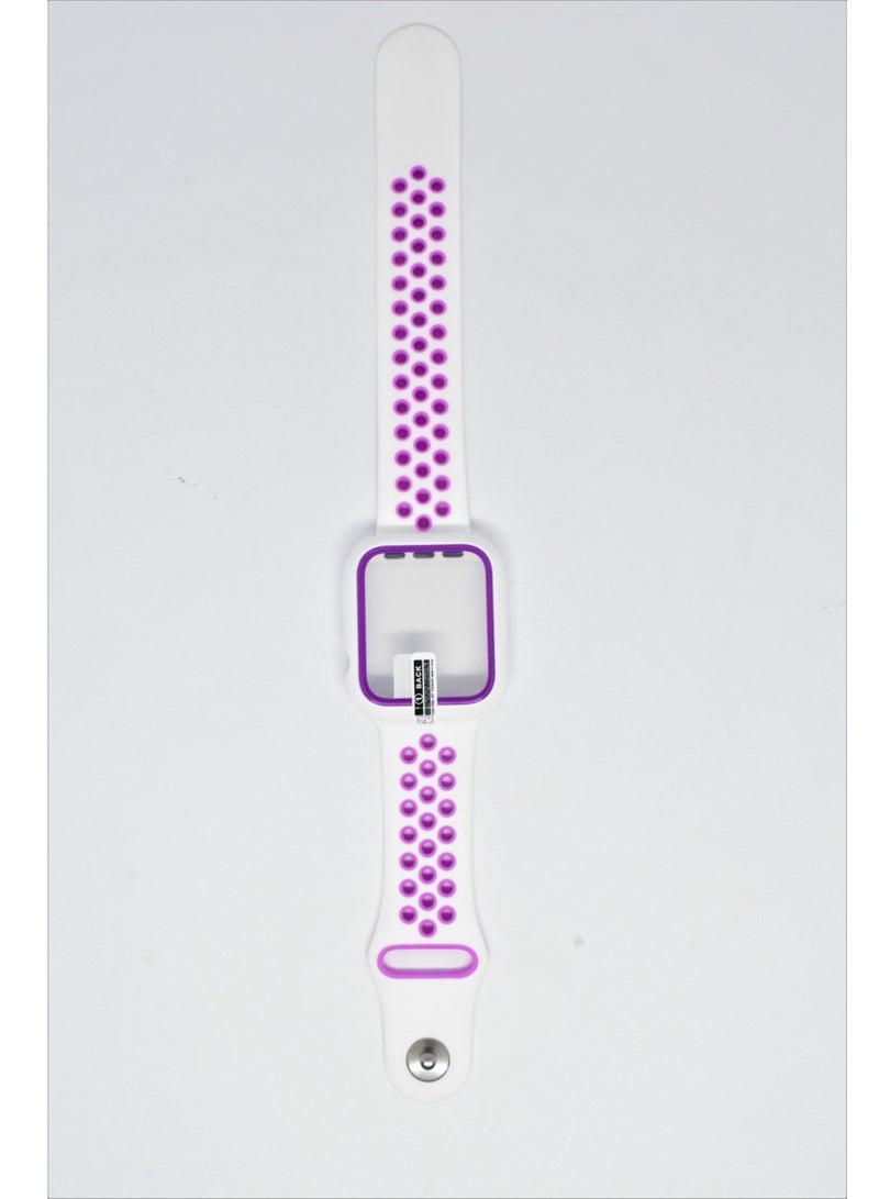 BORTONY Replacement Watch Band With Protective Screen Cover For Apple Series 7/6/5 Size 38/40/41mm - Image 1