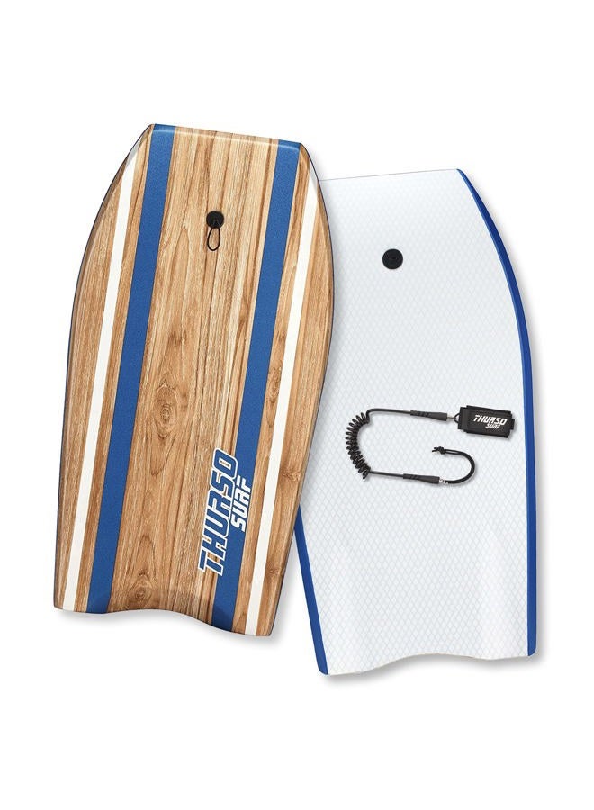 THURSO SURF – Quill 42-inch Bodyboard, Boogie Board with Lightweight Durable EPS Core, IXPE Deck, HDPE Slick Bottom, Stainless Steel Double-Swivel Coiled Leash, FRP Stringer, & Plastic Mesh, Azure - Image 1