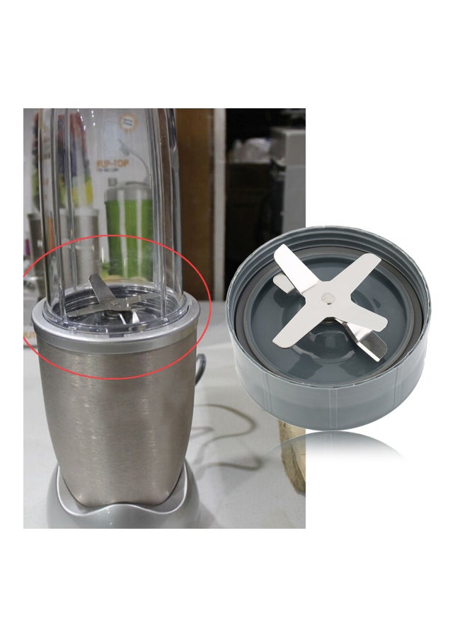 Portable Cross Knife Blender Blade Silver/Grey 11x11x5centimeter  - Image 3