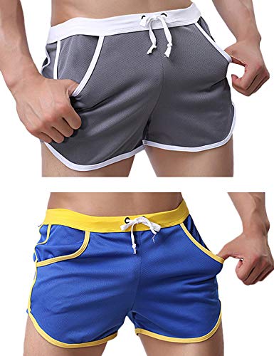 Rexcyril Men's Running Workout Bodybuilding Gym Shorts Athletic Sports Casual Short Pants Medium 2-Pack - Image 1