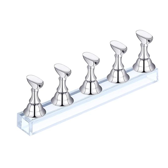 KIRA Acrylic Nail Display Stand Nail Tip Holder Magnetic Nail Practice Stand Fingernail DIY Nail Art Stand for False Nail Tip Manicure Tool - Image 1