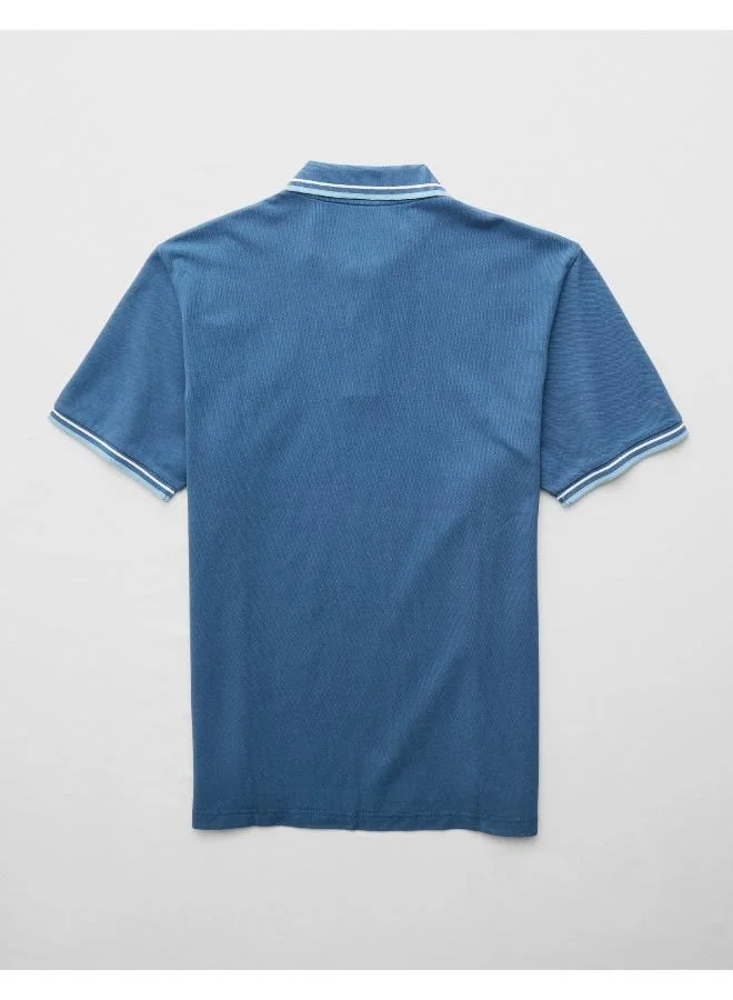 American Eagle AE Stretch Pique Tipped Polo Shirt