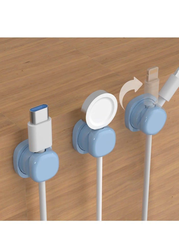 Multi-functional Cable Organizer - Suitable for Kitchen, Car, Living Room, Bedroom, Accommodates Cables with Diameter Up to 6.8mm (6 pcs blue) - Image 1