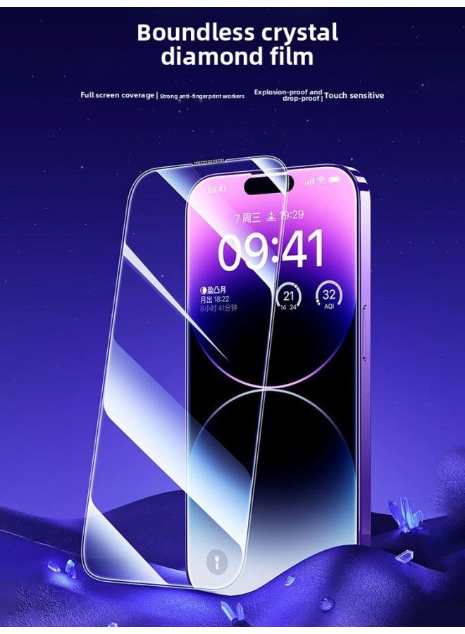 Anti-peep Explosion-proof For Iphone15 Colorless Tempered Film 14Promax No Black Edge Mobile Phone Film For Iphone 15-Colour:Hd ★ 2 Pieces 【no Black Edges】-Size:For Iphone 12 Pro Max - Image 4