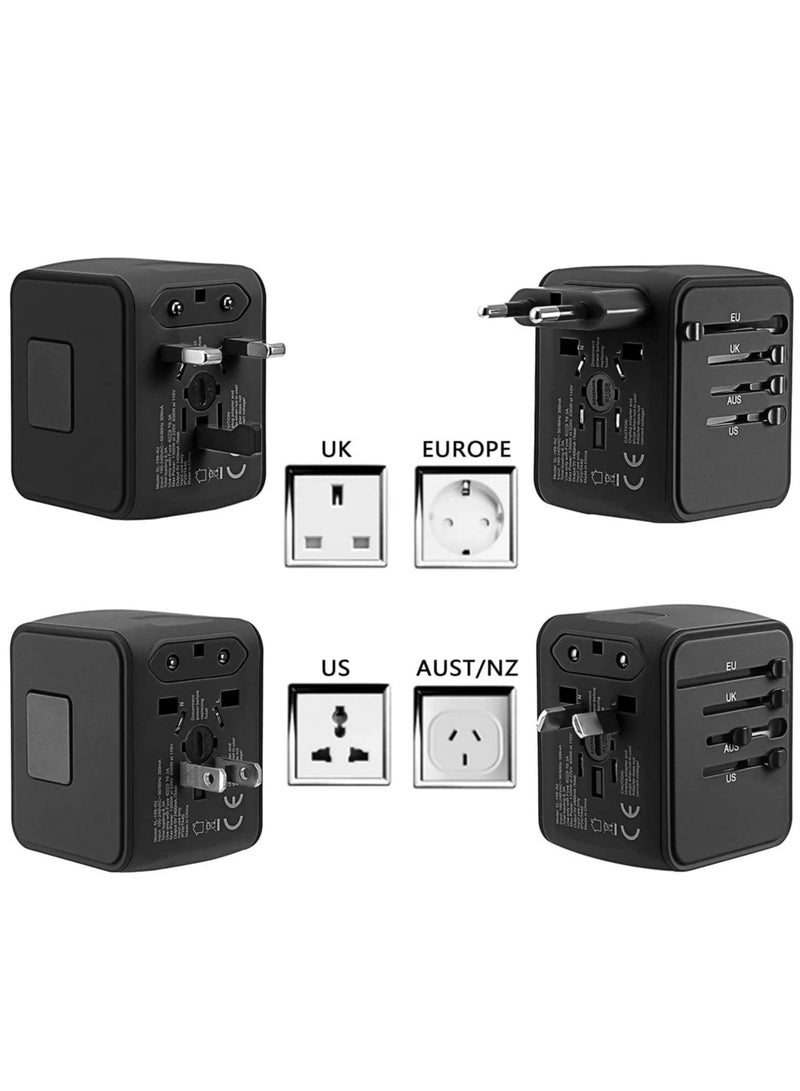 ELTRAZONE Universal International Travel Power Adapter with 3 USB + 1 Type C Charging Ports, European Adapter, Worldwide AC Outlet Plugs Adapters - Image 2