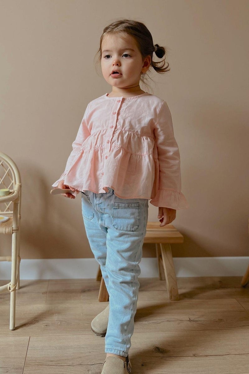 Oliven The Kid Pink Voile Girls Shirt  - Image 1