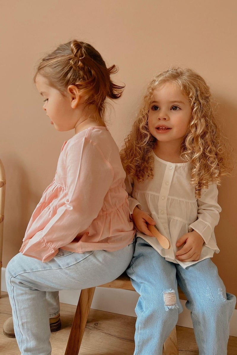 Oliven The Kid Pink Voile Girls Shirt  - Image 3