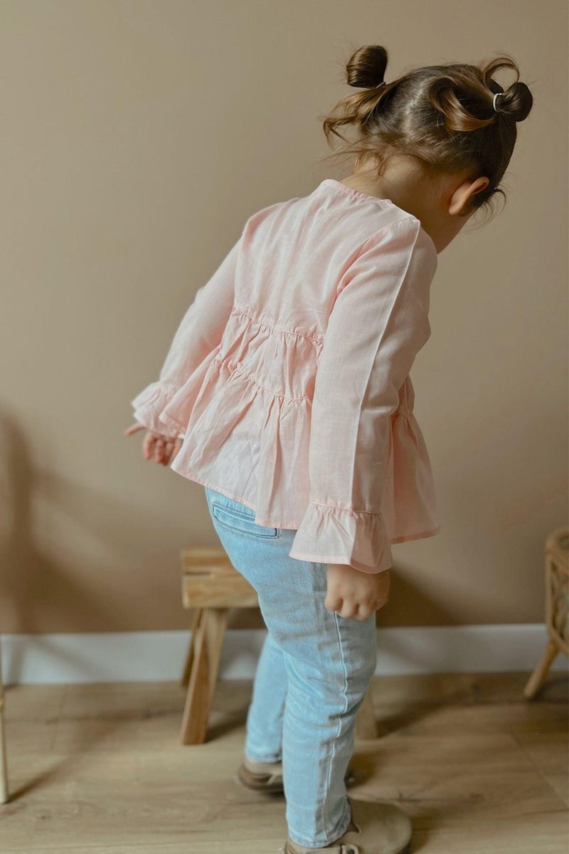 Oliven The Kid Pink Voile Girls Shirt  - Image 4