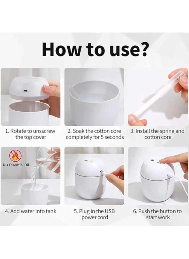Generic - Mini Humidifier for bedroom, Air Humidifier with 7 Color LED Night Light, Quiet Humidifiers for Sleeping for bedroom, Night Light Function,2 Mist Modes - Image 1