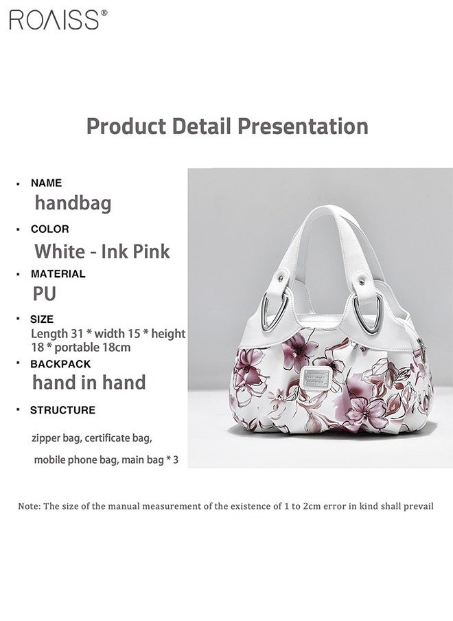 Women's PU Leather Handbag Fashion Ink Printing Pleated Large Capacity Messenger Bag - pzsku/Z710EF6C9C81988698A47Z/45/_/1701680549/f039ba30-b377-4c24-ac8e-3a833ca77347