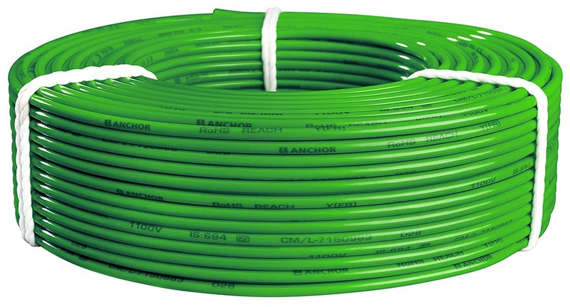 Anchor by Panasonic Advance FR 90m 1 sq.mm Electric Wire, PVC Insulated Class 2 Conductor (100% Copper), Anti-Rodent & Flame Retardant Wire for Domestic & Industrial Use (27390GN) - Image 2