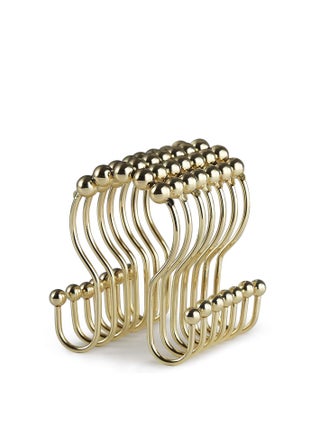 Shower Curtain Hooks, 12 Pcs Shower Curtain Rings, Stainless Steel Roller Rust-Resistant Balance Sliding Anti-Drop Double Shower Hooks for Curtain Bathroom Shower Curtains (Gold) - pzsku/Z710F098A2088E79C177EZ/45/_/1663840649/753e93ad-1de4-4221-a196-81d1c13e856e