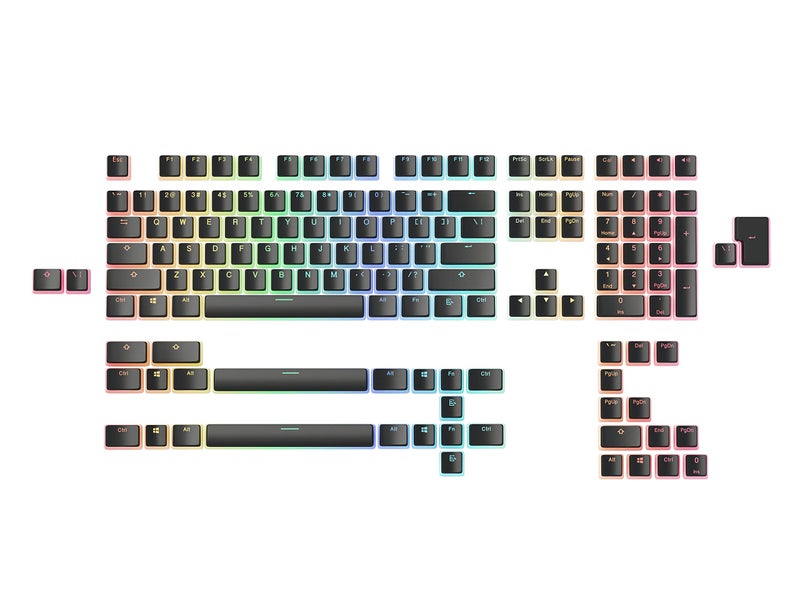 Glorious Aura V2 (Black) - PBT Pudding Keycaps for Mechanical Keyboards - ANSI (US), ISO Compatible - Supports Full Size, TKL, 75%, 60% Layouts - Image 1
