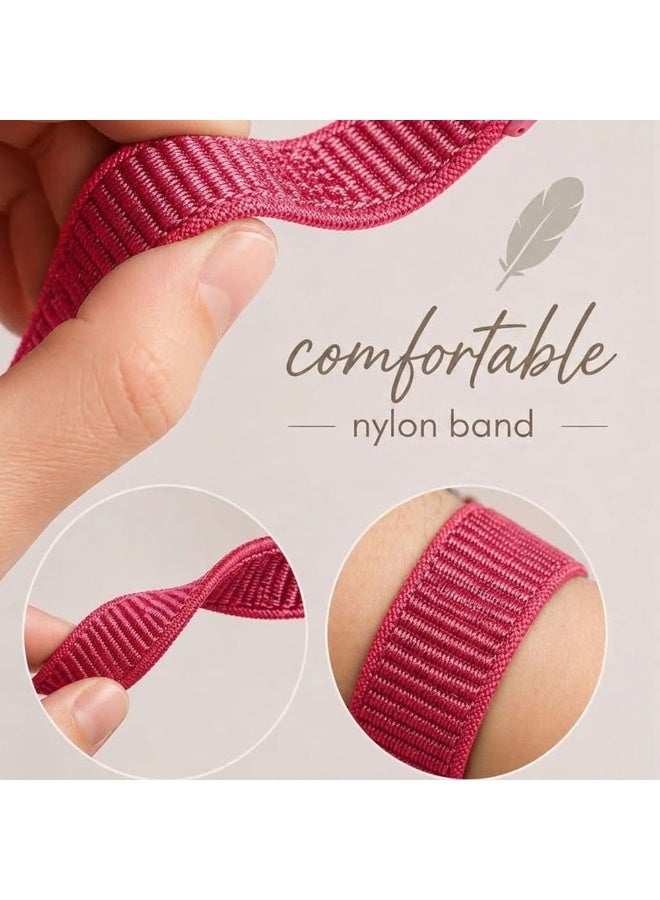 CATANES Breathable Nylon Sport Loop Band Compatible with Apple Watch 44mm 45mm 46mm 49mm for Women Men, iWatch Wrist Straps for Ultra 3 2, Se, Series 11 10 9 8 7 - hot pink - Image 4