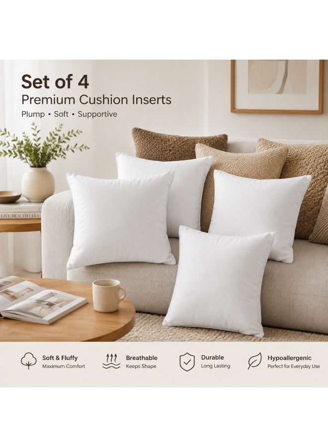 Home auraa Essential 4-Piece Cushion Fillers 45x45 cm – Fluffy and Durable with Polyster Outer Fabric and premium Microfiber– Ideal for Living Room & Bedroom Styling - Image 4