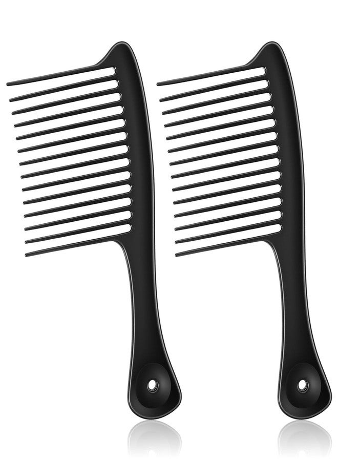 Thrymme 2 Pcs Rake Comb, Large Wide Tooth Comb Detangler for Wet Hair, Curly Hair, (Black) - Image 1
