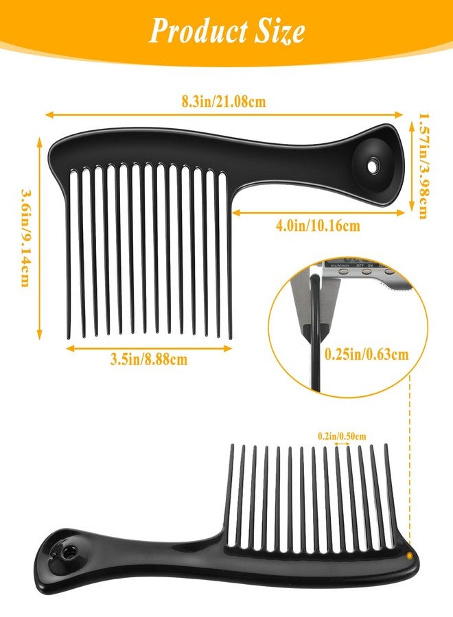 Thrymme 2 Pcs Rake Comb, Large Wide Tooth Comb Detangler for Wet Hair, Curly Hair, (Black) - Image 3