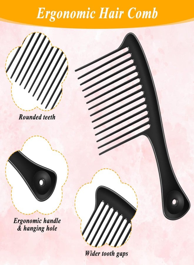 Thrymme 2 Pcs Rake Comb, Large Wide Tooth Comb Detangler for Wet Hair, Curly Hair, (Black) - Image 2