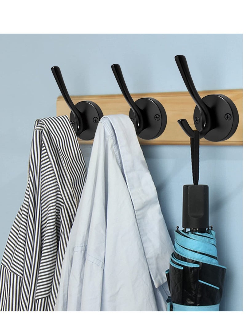 KASTWAVE Coat Hooks, 2 Pack Towel Hook Heavy Duty Metal Double Bath Robe Hook Wall Mounted, Hand Towel Hooks for Cubicle Bathroom Kitchen Closet Garage - Image 2