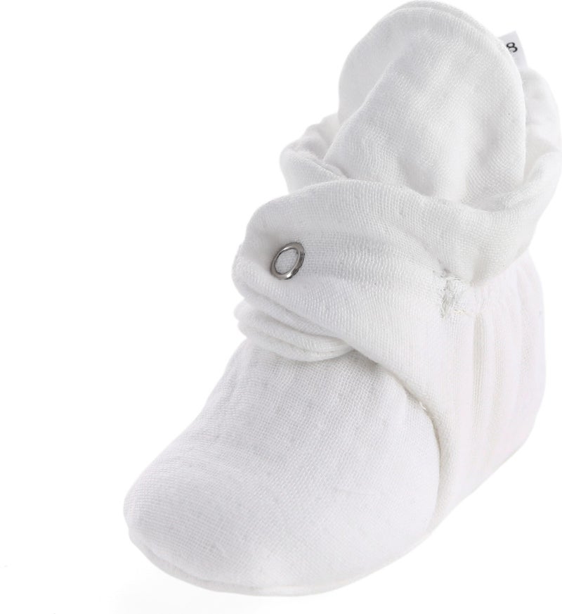 Ella Bonna Organic Cotton Muslin Baby Booties, Newborn Slippers.krem  - Image 4