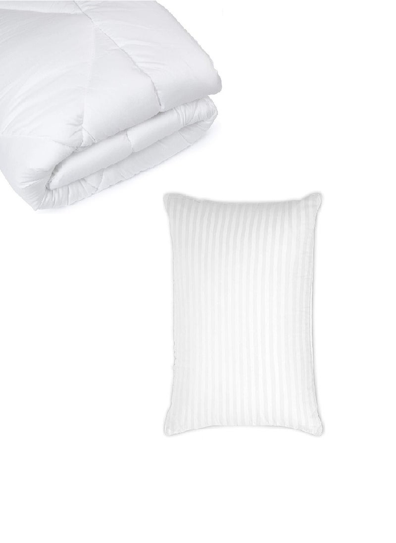 Blueberry Single Size Plain Duvet Cotton White 160X220Cm With 1 Piece Pillow  - Image 1
