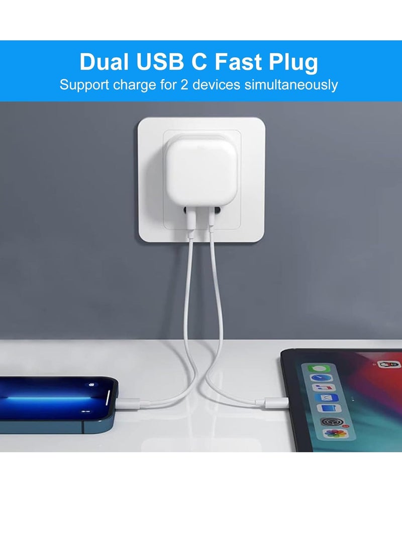 ELTRAZONE Fast Charger Fast Charging for IP, 35W PD USB C Dual Port Wall Charger, 3FT USB C Cable, 2 USB C Charging port, USB C Charger Block for iPhone 14/14 Plus/14 Pro/14 Pro Max and more - Image 4