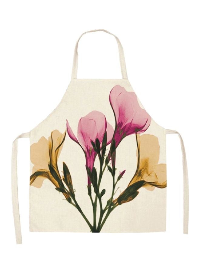 NIBEMINENT Printed Household Apron Pink/Beige/White 68x55cm