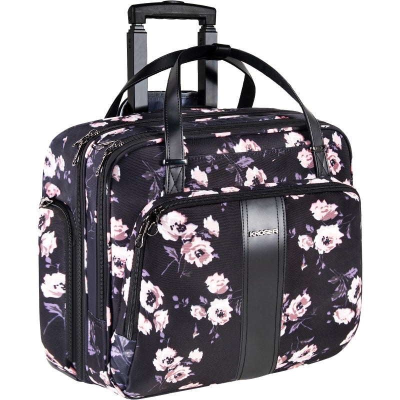 KROSER Rolling Laptop Bag Premium Rolling Laptop Briefcase Computer Bag Fits Up to 15.6 Inch Laptop Overnight Bag with RFID Pockets for Travel/Business/Women - Image 1