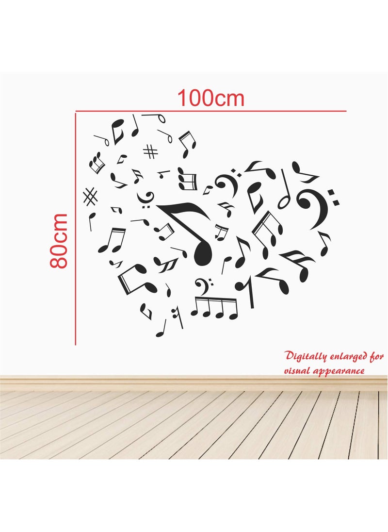 StickMe - StickMe 'Music is Life - That's Why Our Hearts Have Beats - Motivational - Inspirational - Quotes - Wall Sticker' -SM159 (Multi Colour, Vinyl - 185cm X 75 cm) - Image 1