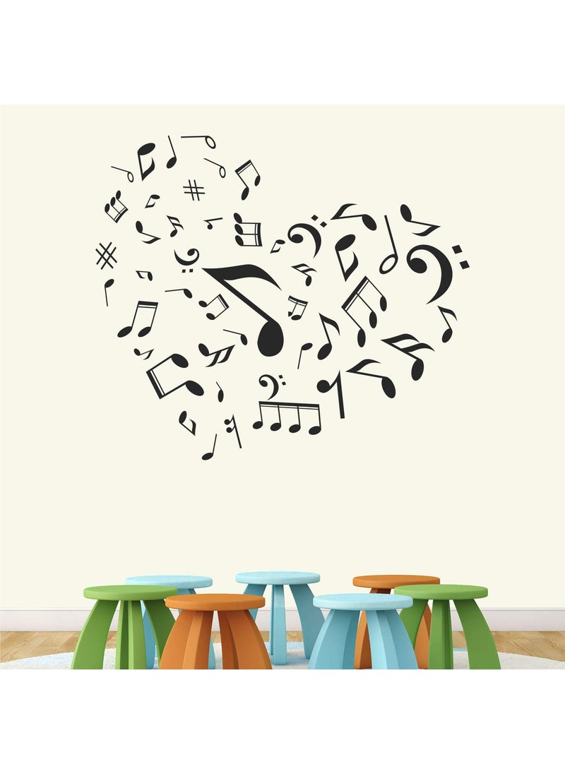 StickMe - StickMe 'Music is Life - That's Why Our Hearts Have Beats - Motivational - Inspirational - Quotes - Wall Sticker' -SM159 (Multi Colour, Vinyl - 185cm X 75 cm) - Image 1