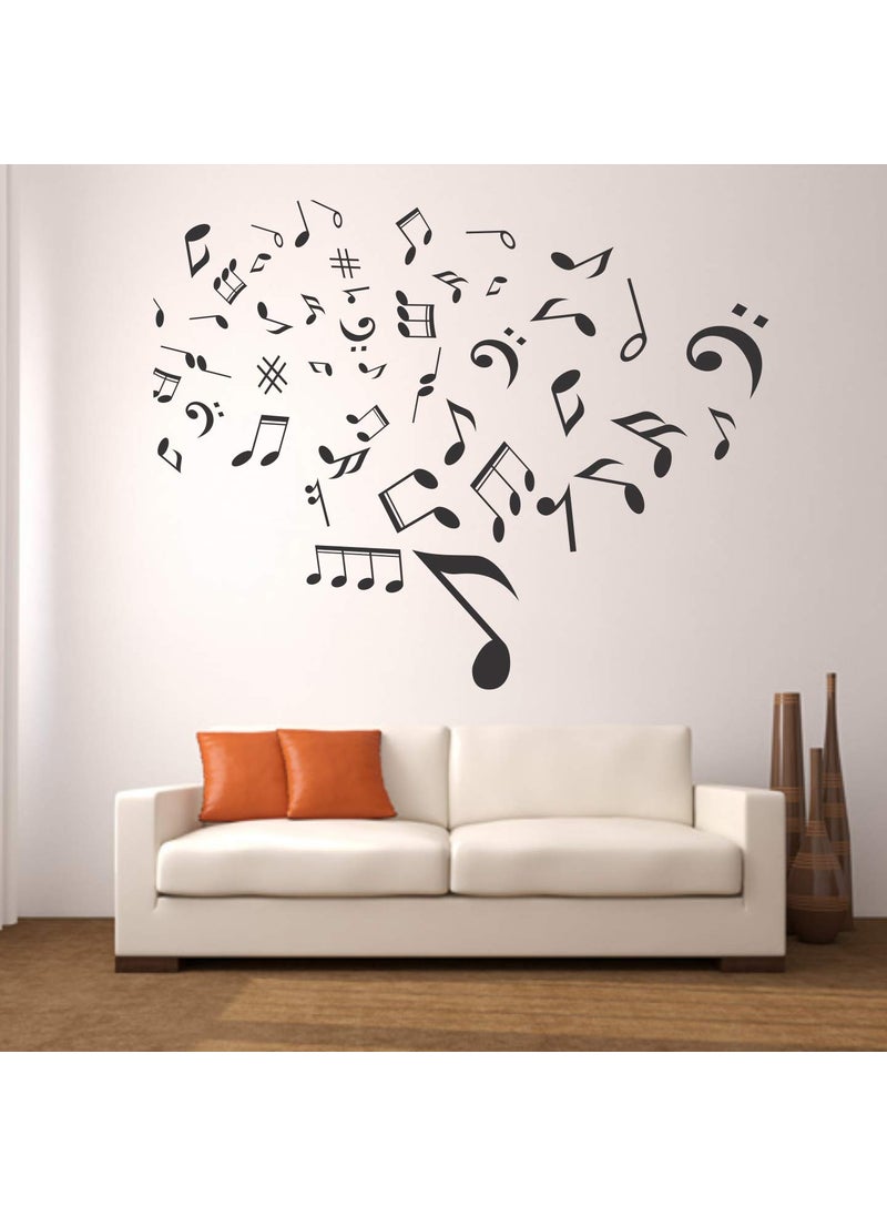 StickMe - StickMe 'Music is Life - That's Why Our Hearts Have Beats - Motivational - Inspirational - Quotes - Wall Sticker' -SM159 (Multi Colour, Vinyl - 185cm X 75 cm) - Image 1