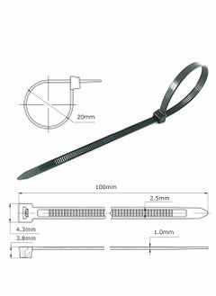 Generic Black Cable Ties  100 mm 2.5 mm,4" Premium Tie Wraps Self Locking Small Nylon Zip Ties for Home Office Garage and Workshop 1000 Pack  - Image 2