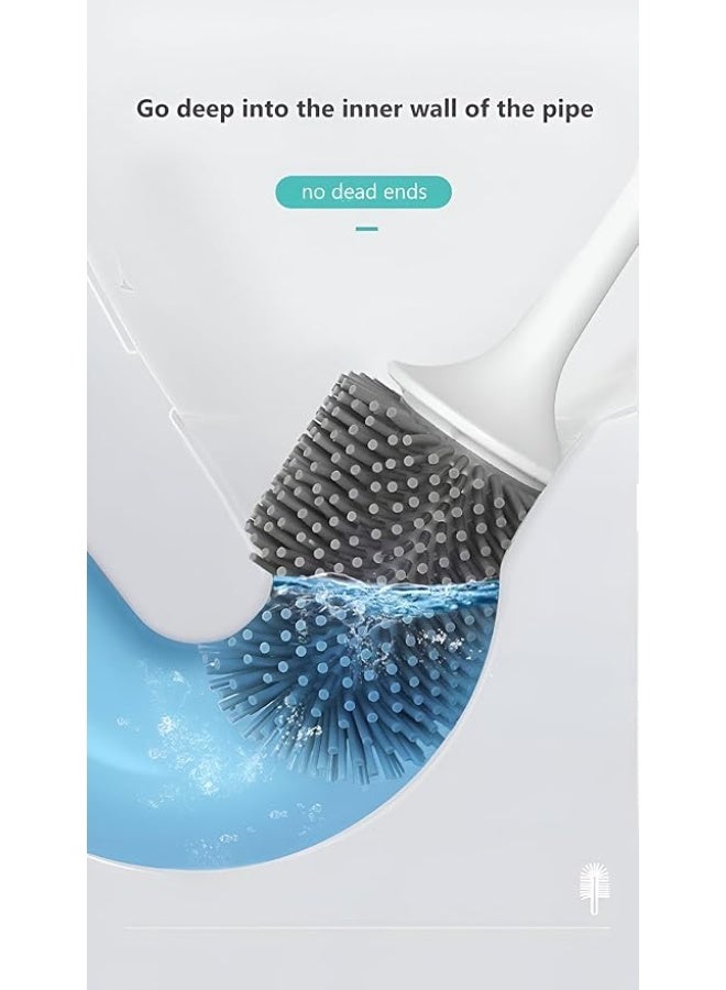 إيكوكو فرشاة حمام سيليكون مثبتة على الحائط - أبيض رمادي - Image 4