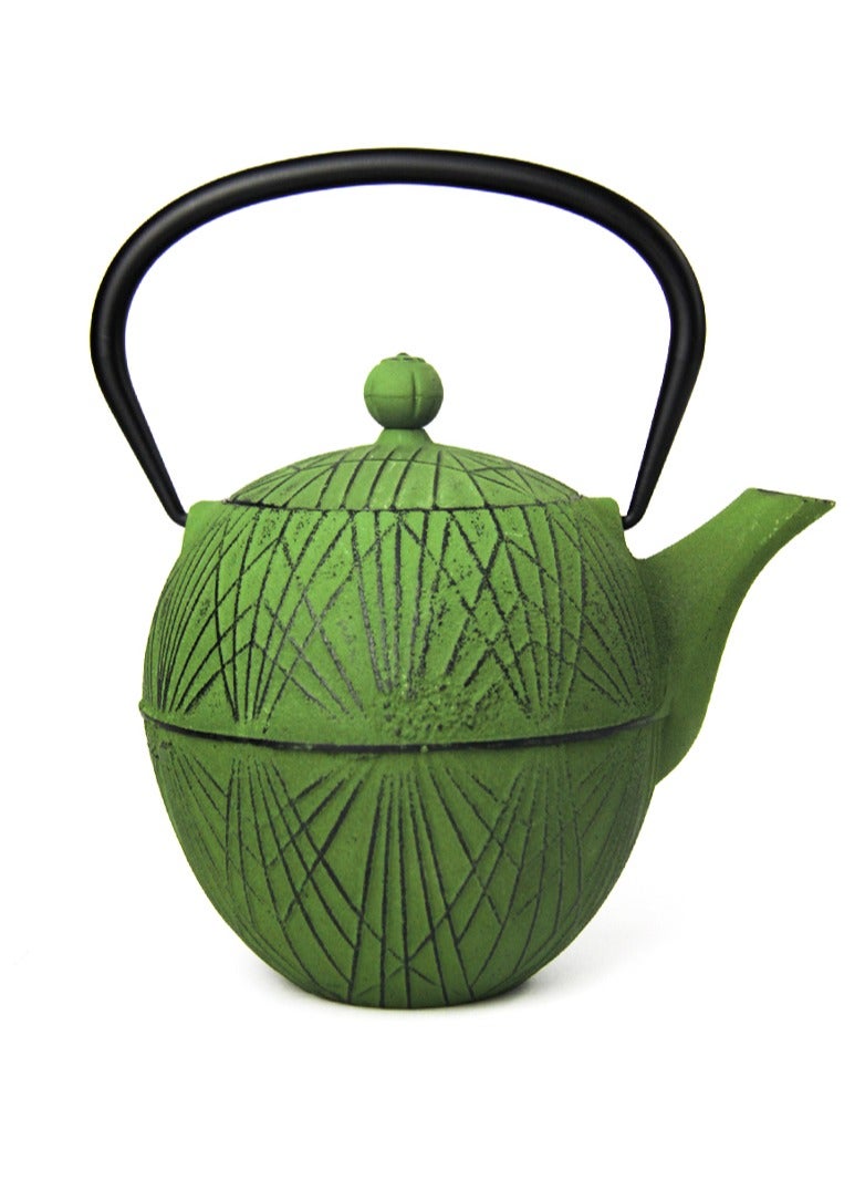 Tealand Elevate Your Tea Experience Green 1.1L Cast Iron Teapot with Enamel Coating - Image 1