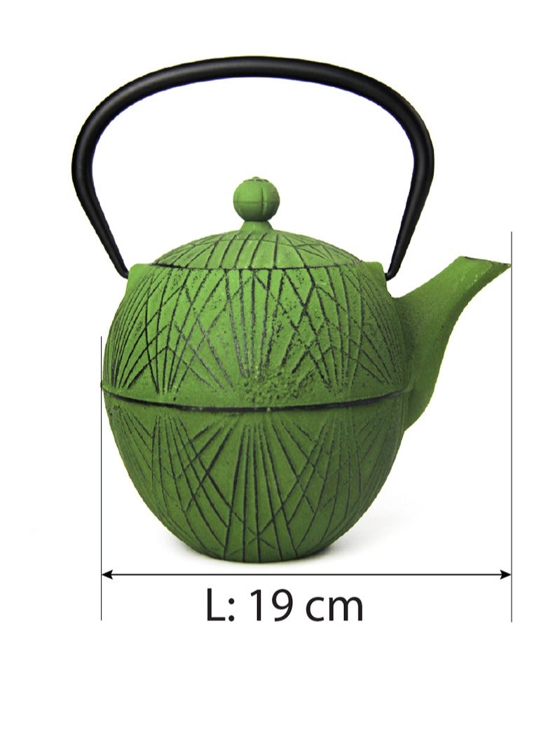 Tealand Elevate Your Tea Experience Green 1.1L Cast Iron Teapot with Enamel Coating - Image 3