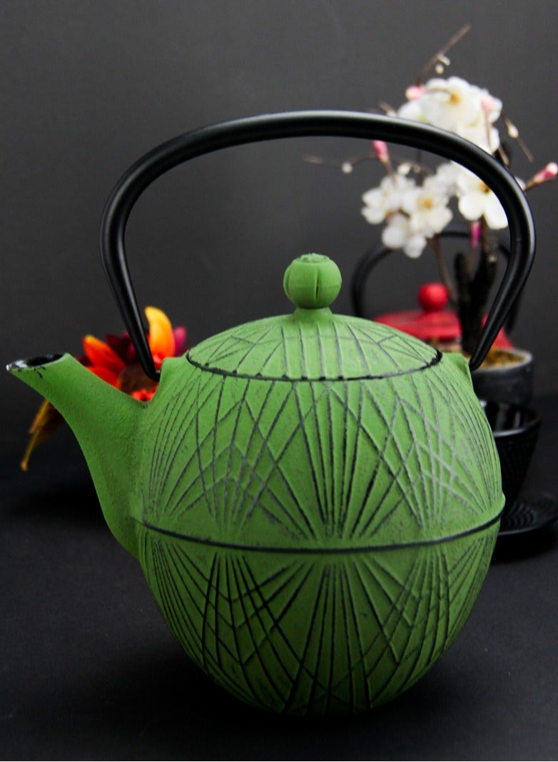 Tealand Elevate Your Tea Experience Green 1.1L Cast Iron Teapot with Enamel Coating - Image 4