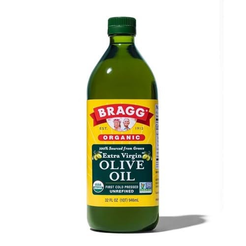 Bragg Organic Extra Virgin Olive Oil  32 fl oz  Sourced from Organic Greek Koroneiki Olives  Great for Cooking at Home - Image 1