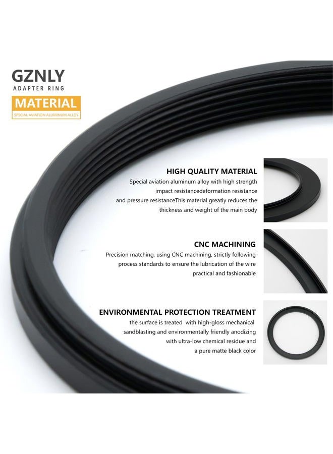GZNLY Step-up Adapter Rings for Camera Lens Filter Adapter Black Metal Step Down Filter Ring Lens Converter Accessory (40.5mm-37mm) - Image 3