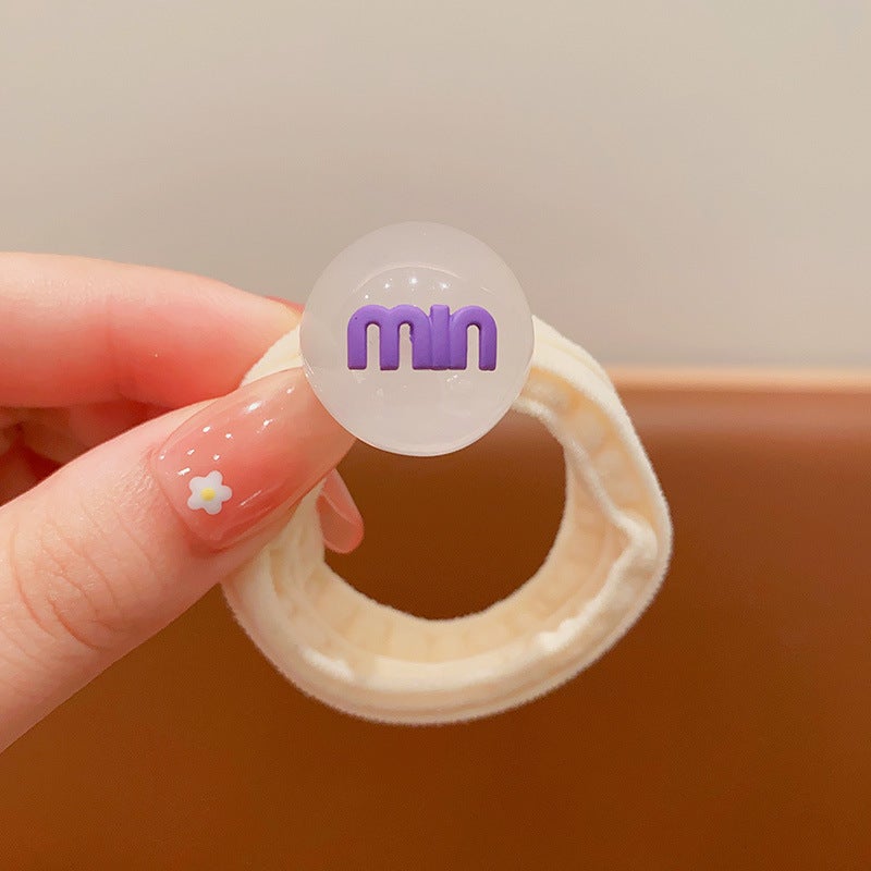 Loquat Kids Candy-Colored Hair Ties Soft Elastic Bands rice white min towel ring hair ring