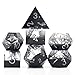 Haxtec Sharp Edge DND Dice Set Black Swirls Resin Dice with Dice Case DD Dice for RPG Role Playing Games Compatible with Dungeons and Dragons Gifts - Image 4