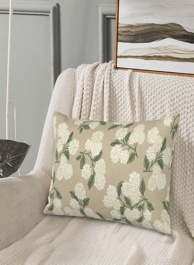 DAFENA Spring Pillow Covers 12x20 Inch 2 Pcs Blue Green Hydrangea Flower Decor Throw Pillows Vintage Floral Seasonal Summer Outdoor Decoration Pillowcase Linen Cushion Cover for Couch Sofa - Image 4