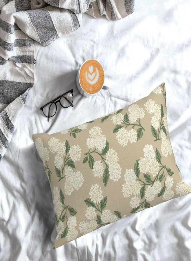 DAFENA Spring Pillow Covers 12x20 Inch 2 Pcs Blue Green Hydrangea Flower Decor Throw Pillows Vintage Floral Seasonal Summer Outdoor Decoration Pillowcase Linen Cushion Cover for Couch Sofa - Image 3