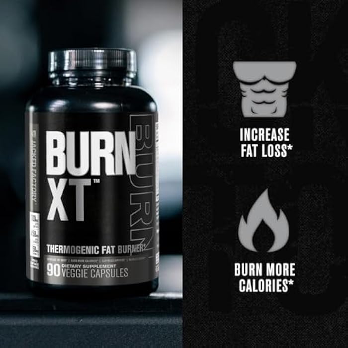 Jacked Factory Burn XT Black Thermogenic Fat Burner - Weight Loss Supplement, Appetite Suppressant, Nootropic Energy Booster | TeaCrine, Acetyl L-Carnitine, Green Tea Extract - 90 Veg Diet Pills - Image 2