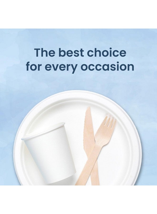 Origami 9 Inches Round Disposable Bagasse Thick Paper Plates | Eco Friendly & Biodegradable Sugarcane Paper Plates | Perfect for Parties, Picnics & Festive Occasions - Pack of 100 Pcs - Image 4