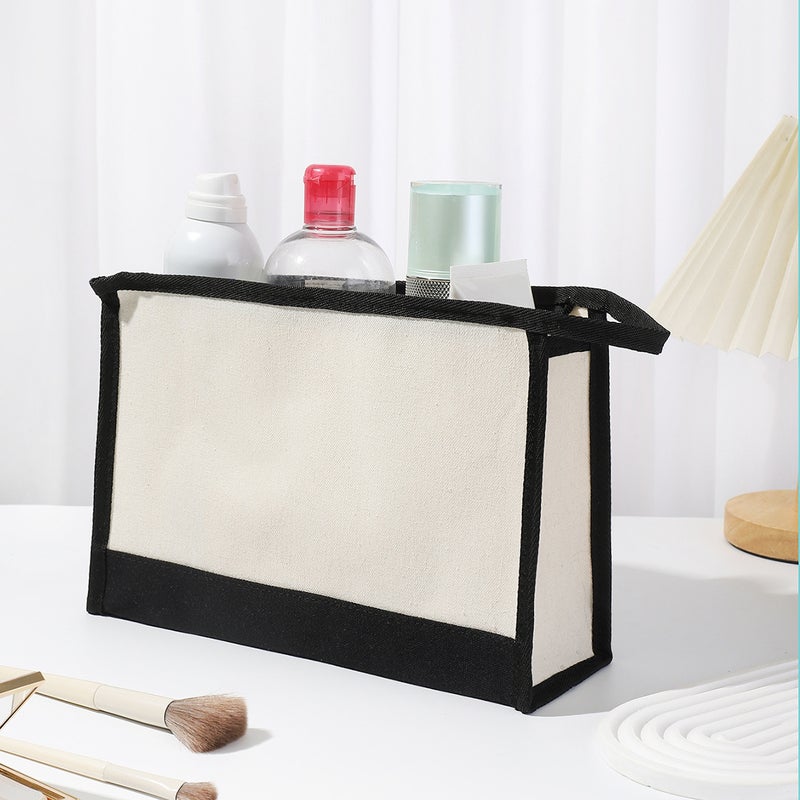 Selling Canvas Shoulder Bag Cosmetic Case Bag Contrast Printed Portable Zipper Clutch Bag Storage Case - Image 4