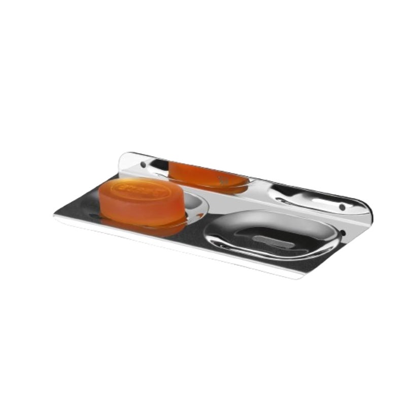 Raxon Innovation Raxon Innovation Stainless Steel Round Shape Double Soap Dish l Soap Case I Soap Holder I Soap Stand Corrosion Free Double Soap Holder with Chrome Finish PS1 Double SOAPDISH - Image 4