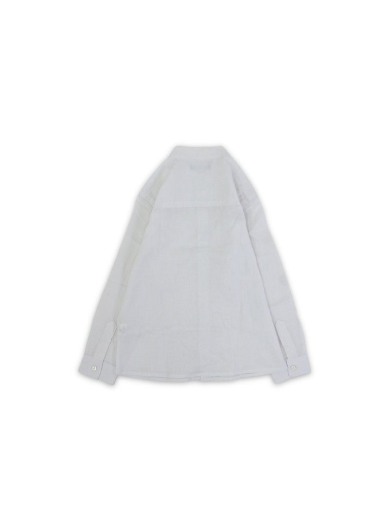 Pompelo Boys Cotton Long-Sleeved Shirt - White - Image 2