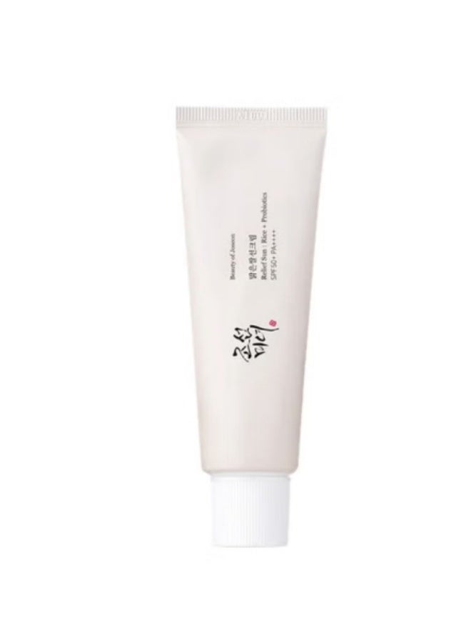 Relief Sun Rice + Probiotics Sunscreen for face moisturizing sunblock with SPF 50 PA++++ Korean sunscreen skincare 50ml 50ml  - Image 1