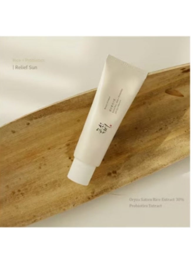 Relief Sun Rice + Probiotics Sunscreen for face moisturizing sunblock with SPF 50 PA++++ Korean sunscreen skincare 50ml 50ml  - Image 2